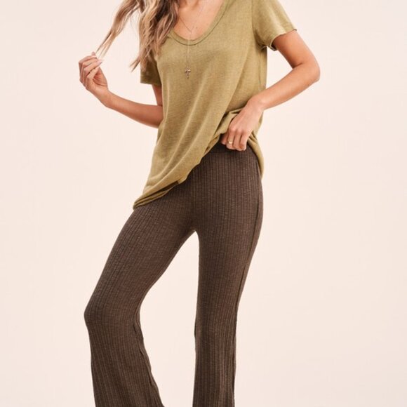 Ray of Sunshine Olive Drapey Top - Picture 3 of 7